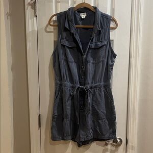 Nicole Miller Blue Sleeveless Romper